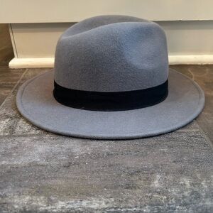 C.C Gray Fedora Hat with Black Band